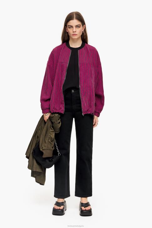 Bimba Y Lola гингам купро бомбър яке фуксия облекло 28R6R471