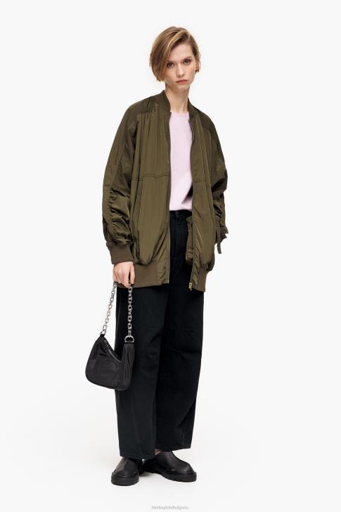 Bimba Y Lola найлоново бомбър яке каки облекло 28R6R473