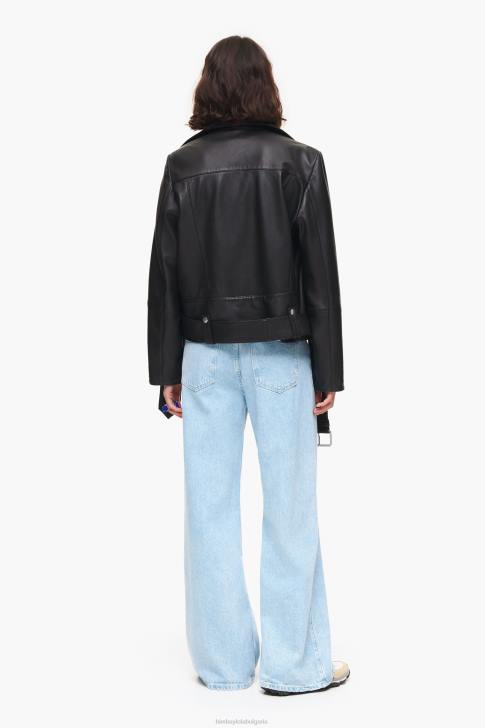 Bimba Y Lola кожено мотоциклетско яке черен облекло 28R6R474