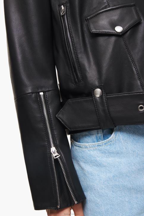 Bimba Y Lola кожено мотоциклетско яке черен облекло 28R6R474