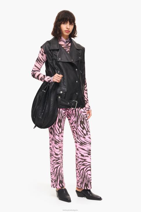 Bimba Y Lola кожена мотористка жилетка черен облекло 28R6R477