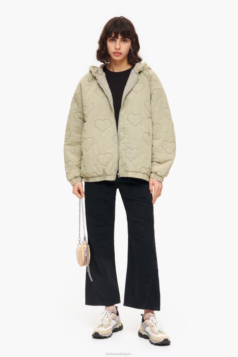 Bimba Y Lola ватирано яке със сърца зелено облекло 28R6R488