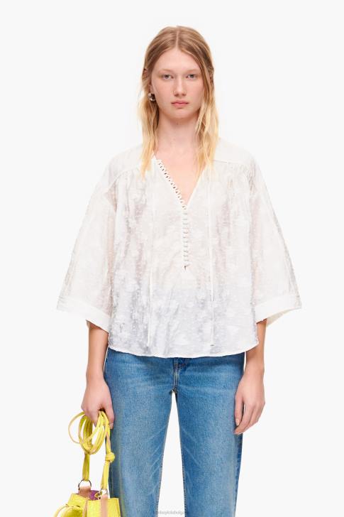 Bimba Y Lola къса жакардова блуза флорален облекло 28R6R325