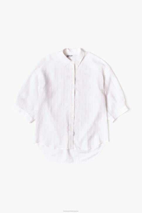 Bimba Y Lola ленена риза бяло облекло 28R6R329