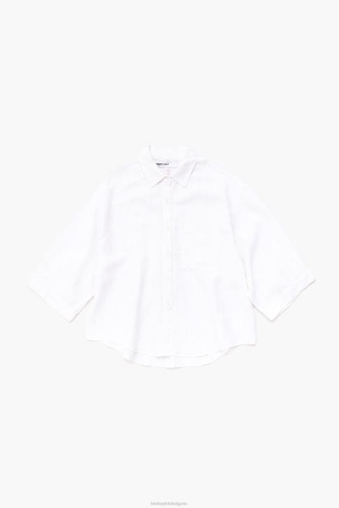 Bimba Y Lola ленена риза бяло облекло 28R6R332