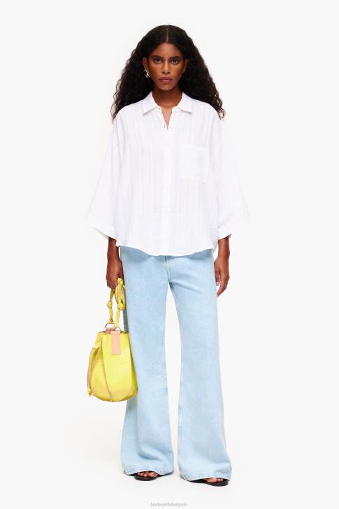 Bimba Y Lola ленена риза бяло облекло 28R6R332