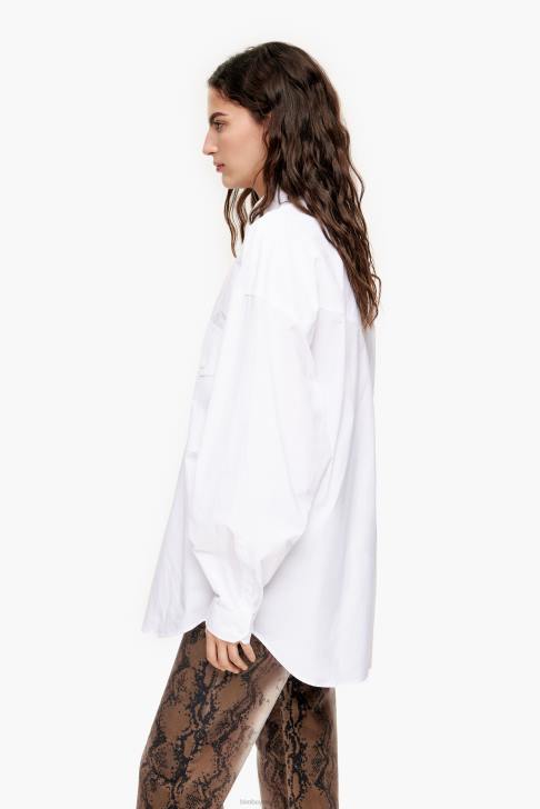 Bimba Y Lola голяма риза от поплин бяло облекло 28R6R333