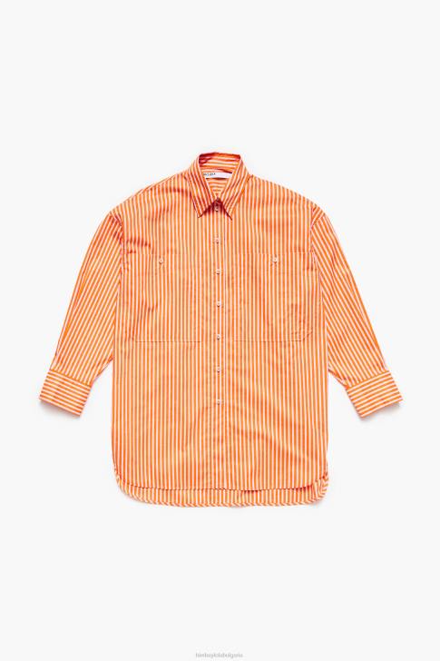 Bimba Y Lola раирана овърсайз риза оранжево облекло 28R6R334