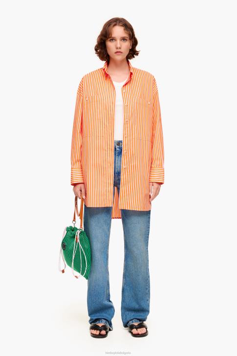 Bimba Y Lola раирана овърсайз риза оранжево облекло 28R6R334