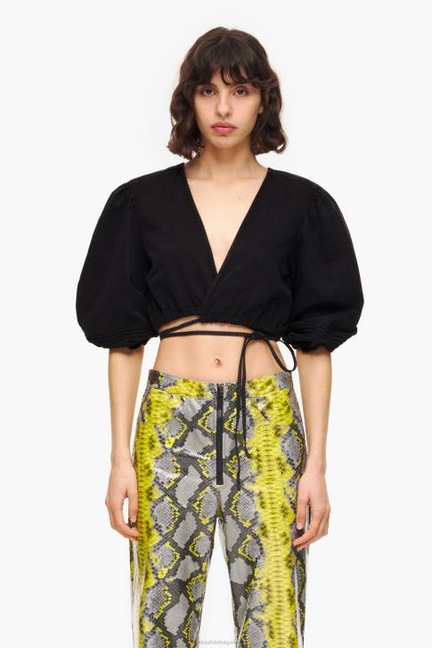 Bimba Y Lola деним квадратна горна част черен облекло 28R6R339