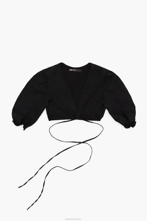 Bimba Y Lola деним квадратна горна част черен облекло 28R6R339