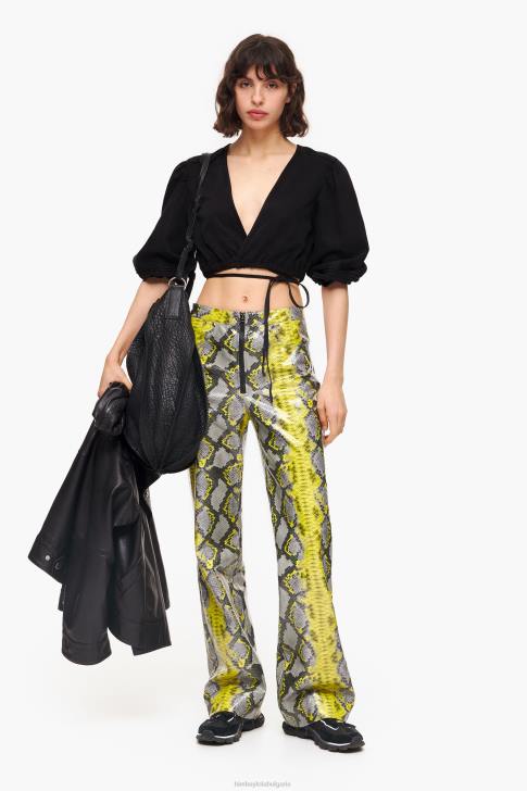 Bimba Y Lola деним квадратна горна част черен облекло 28R6R339