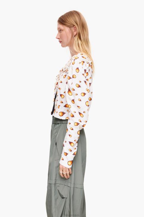 Bimba Y Lola къса огнена блуза слонова кост облекло 28R6R343