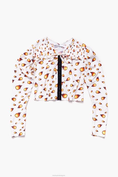 Bimba Y Lola къса огнена блуза слонова кост облекло 28R6R343