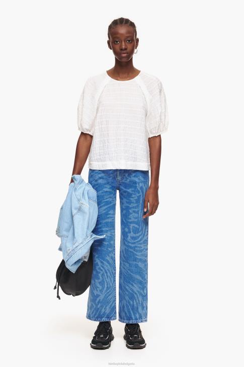 Bimba Y Lola къса блуза слонова кост облекло 28R6R348