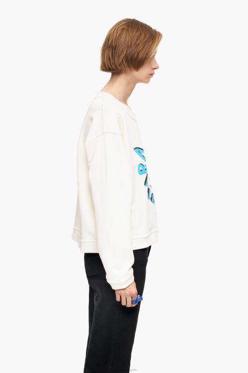 Bimba Y Lola суитчър с квадратно лого банан слонова кост облекло 28R6R495