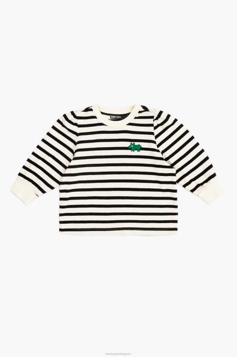 Bimba Y Lola раиран суичър с лого бяло облекло 28R6R498