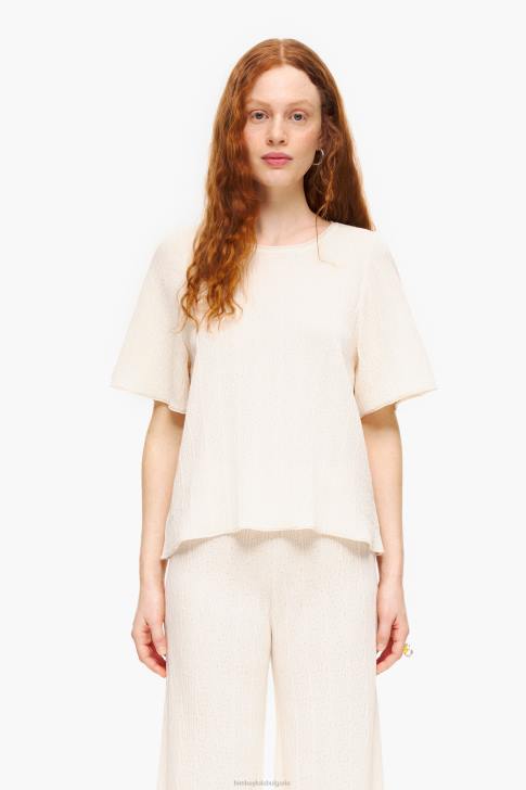 Bimba Y Lola плетен пуловер екрю облекло 28R6R357