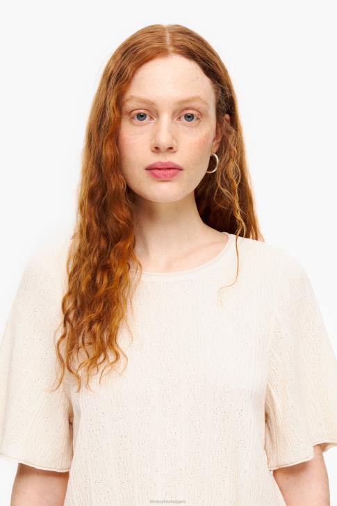 Bimba Y Lola плетен пуловер екрю облекло 28R6R357