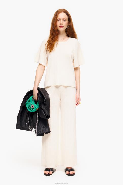 Bimba Y Lola плетен пуловер екрю облекло 28R6R357