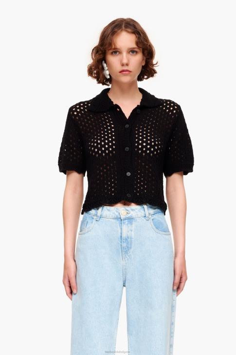 Bimba Y Lola плетена жилетка черен облекло 28R6R359