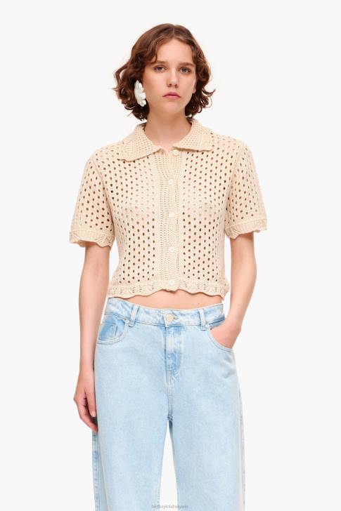 Bimba Y Lola плетен пуловер пясък облекло 28R6R360