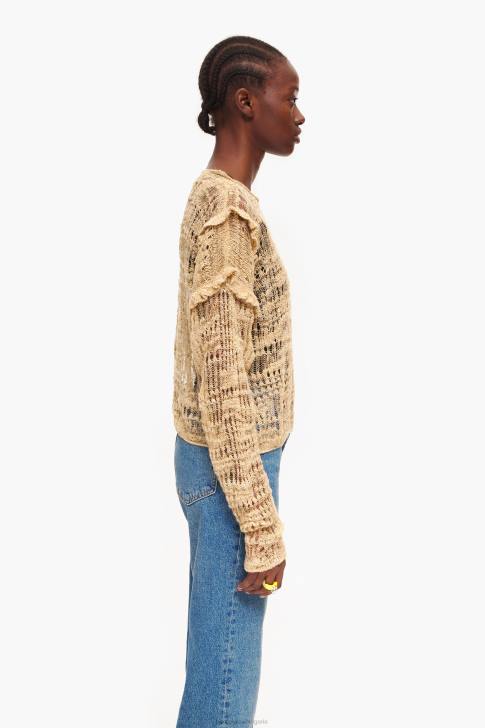 Bimba Y Lola разкопчан ленен пуловер камила облекло 28R6R362