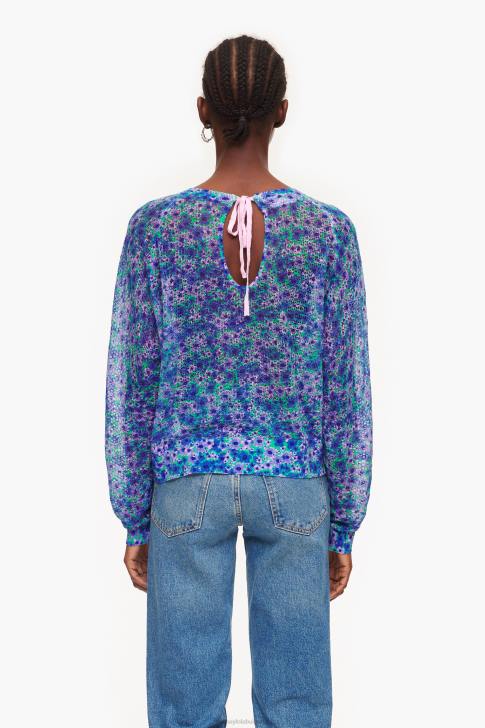 Bimba Y Lola ленен пуловер с пълен принт цветя облекло 28R6R365