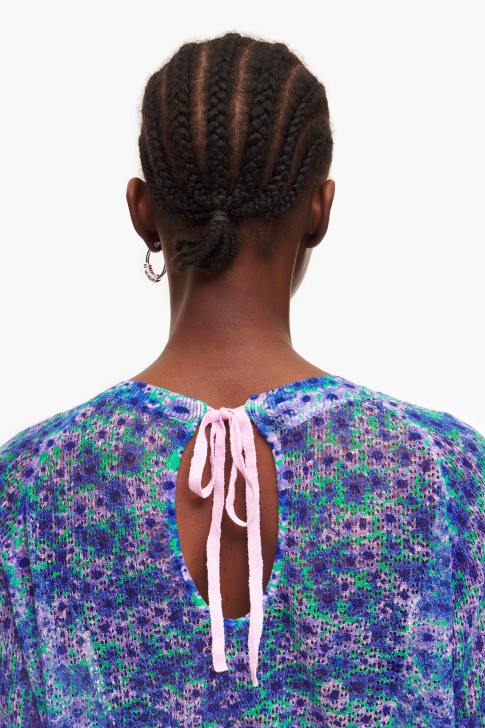 Bimba Y Lola ленен пуловер с пълен принт цветя облекло 28R6R365