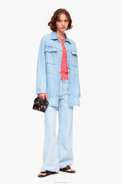 Bimba Y Lola ленен пуловер с малко сърце червен облекло 28R6R366