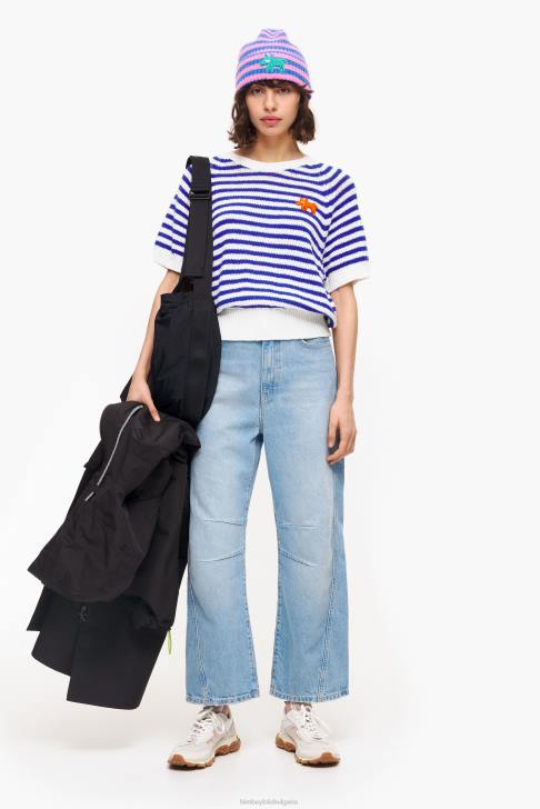 Bimba Y Lola раиран пуловер синьо и бяло облекло 28R6R369