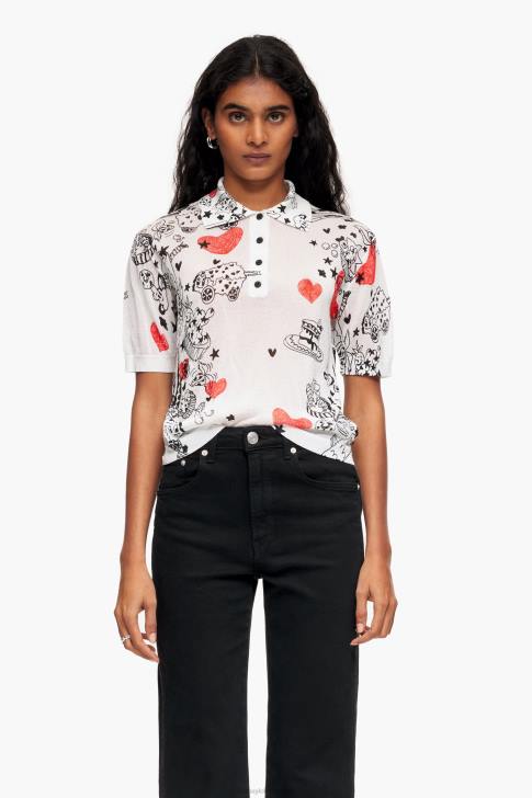 Bimba Y Lola вталена поло тениска със сърце псевдоним облекло 28R6R374