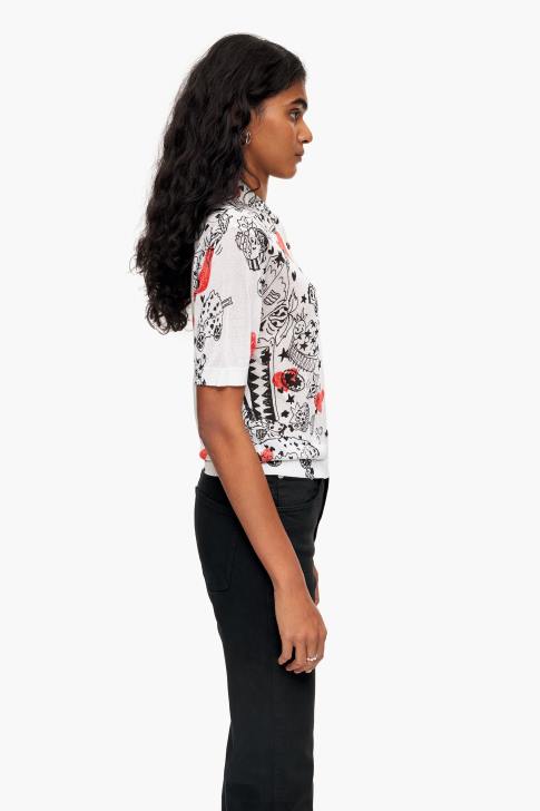 Bimba Y Lola вталена поло тениска със сърце псевдоним облекло 28R6R374