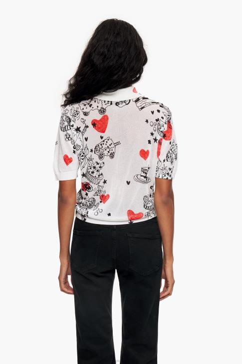 Bimba Y Lola вталена поло тениска със сърце псевдоним облекло 28R6R374