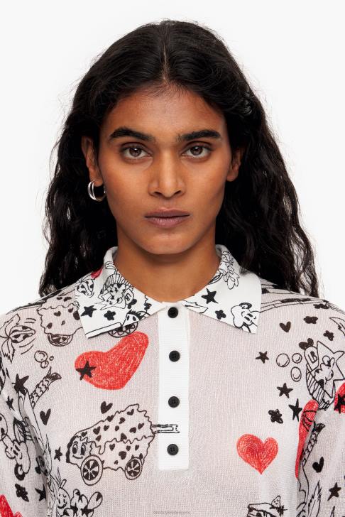 Bimba Y Lola вталена поло тениска със сърце псевдоним облекло 28R6R374