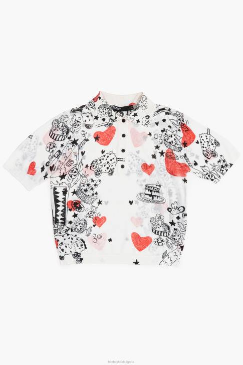 Bimba Y Lola вталена поло тениска със сърце псевдоним облекло 28R6R374