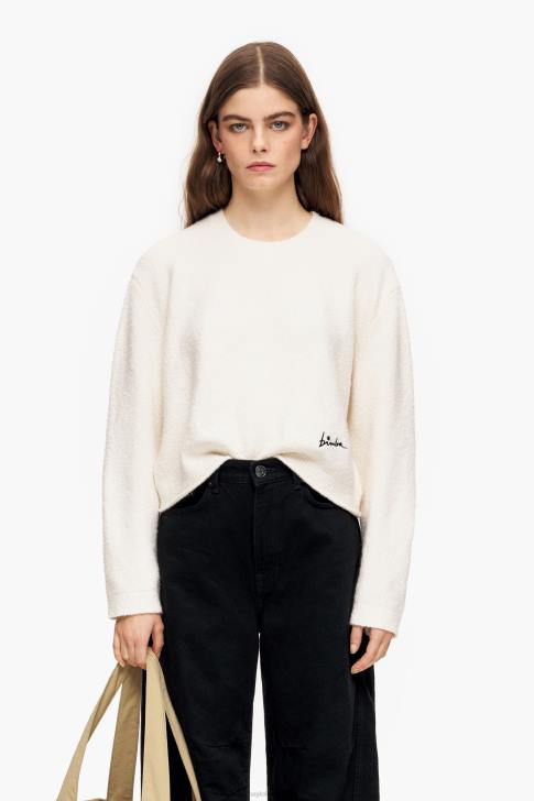 Bimba Y Lola памучен пуловер екрю облекло 28R6R375