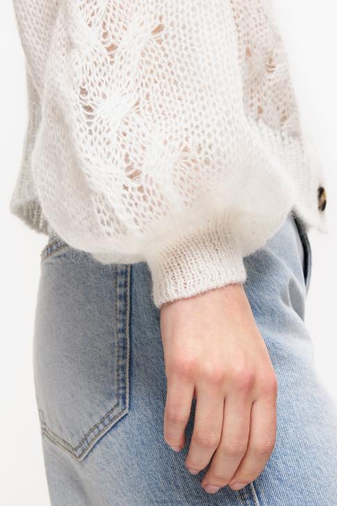 Bimba Y Lola отворен пуловер от мохер екрю облекло 28R6R378