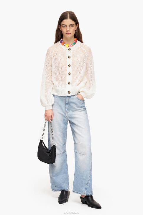 Bimba Y Lola отворен пуловер от мохер екрю облекло 28R6R378