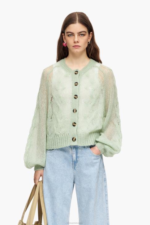 Bimba Y Lola отворена жилетка от мохер мента облекло 28R6R379