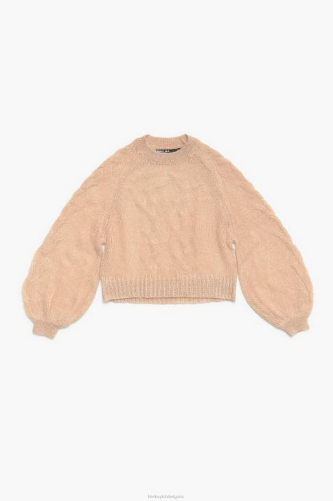 Bimba Y Lola отворен пуловер от мохер пясък облекло 28R6R380