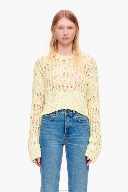 Bimba Y Lola ажурен пуловер лайм зелено облекло 28R6R385