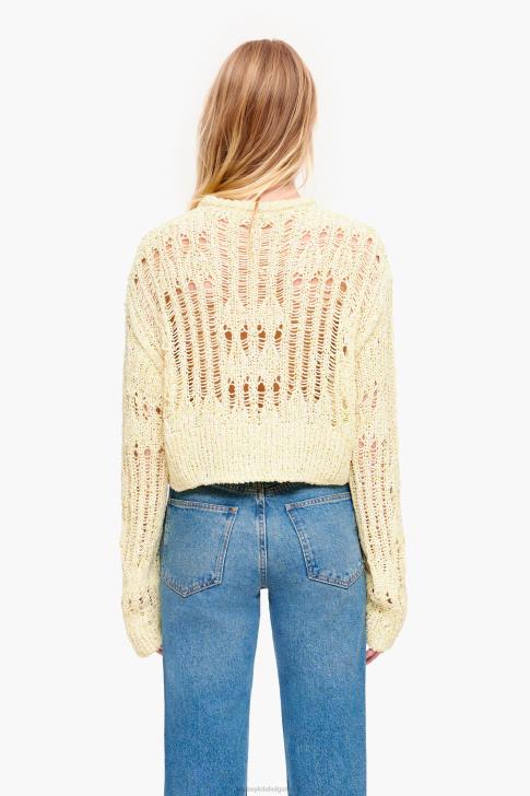 Bimba Y Lola ажурен пуловер лайм зелено облекло 28R6R385