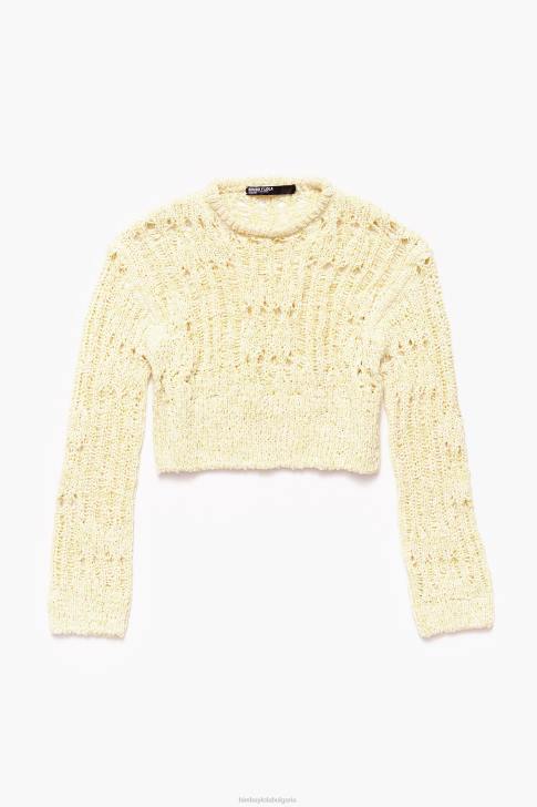 Bimba Y Lola ажурен пуловер лайм зелено облекло 28R6R385