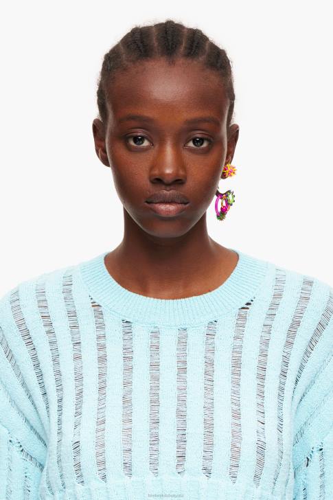 Bimba Y Lola рипсен пуловер син облекло 28R6R386