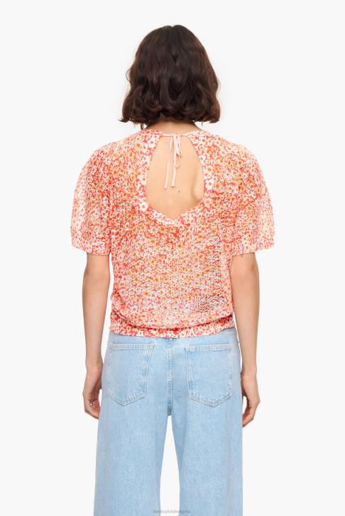 Bimba Y Lola ленен пуловер с пълен принт на цветя голо облекло 28R6R391