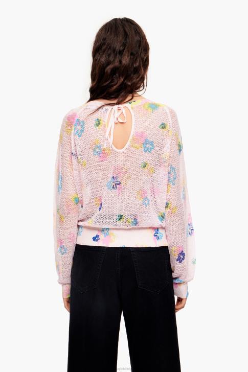 Bimba Y Lola ленен пуловер с печат на цветя розово облекло 28R6R393