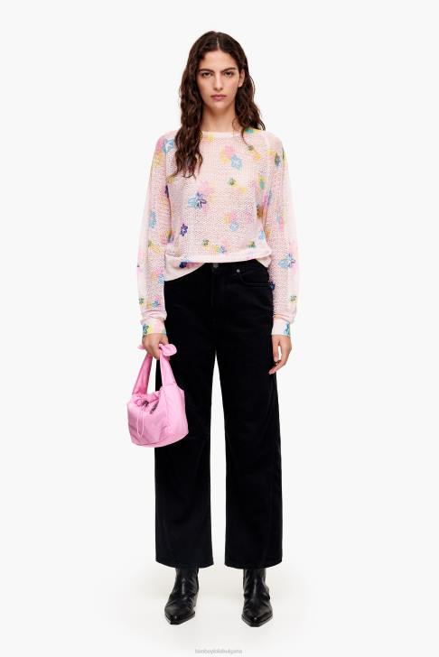 Bimba Y Lola ленен пуловер с печат на цветя розово облекло 28R6R393