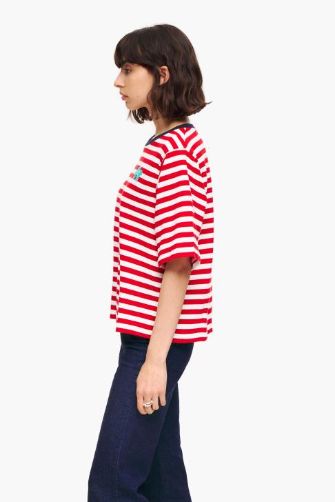 Bimba Y Lola раирана кучешка тениска червен облекло 28R6R250