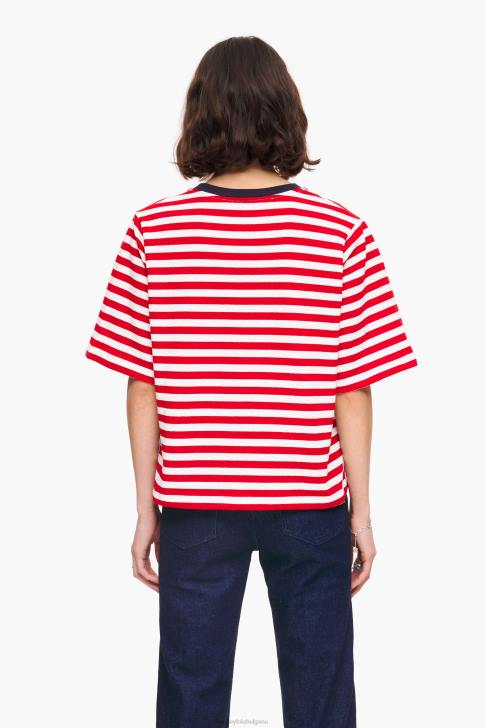 Bimba Y Lola раирана кучешка тениска червен облекло 28R6R250